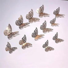 Load image into Gallery viewer, Luxury 3D Wall Stunning 12Pcs 4D Hollow Butterfly Wall Sticker Home Decoration Wall Stickers wedding Party Wedding Decors Butterfly Kids Room Decors
