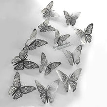 Load image into Gallery viewer, Luxury 3D Wall Stunning 12Pcs 4D Hollow Butterfly Wall Sticker Home Decoration Wall Stickers wedding Party Wedding Decors Butterfly Kids Room Decors
