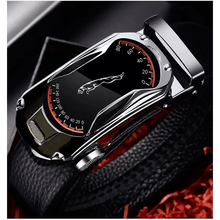 Load image into Gallery viewer, Luxury Automatic Black Genuine Leather Business Belt For Men New Fashion High Quality Black Belts
