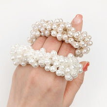 Load image into Gallery viewer, Luxury Big Elegant White Pearl Hair Ties Beads Girls Scrunchies Rubber Bands Ponytail Holders Hair Accessories Elastic Hair Band Ponytail Holder Accessories for Women
