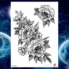 Load image into Gallery viewer, Luxury Big Tattoo Stickers Butterfly Body Arm Leg Tattoos Temporary Black Flower Rose Tattoos For Women's Adults
