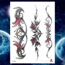Load image into Gallery viewer, Luxury Big Tattoo Stickers Butterfly Body Arm Leg Tattoos Temporary Black Flower Rose Tattoos For Women's Adults

