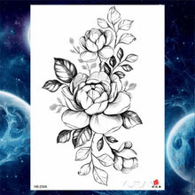 Load image into Gallery viewer, Luxury Big Tattoo Stickers Butterfly Body Arm Leg Tattoos Temporary Black Flower Rose Tattoos For Women's Adults
