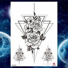 Load image into Gallery viewer, Luxury Big Tattoo Stickers Butterfly Body Arm Leg Tattoos Temporary Black Flower Rose Tattoos For Women's Adults
