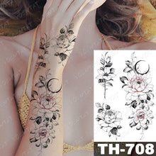 Load image into Gallery viewer, Luxury Big Waterproof Temporary Sticker Tattoo Large Flowers And Animals Body Tattos For Womens
