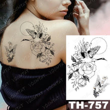 Load image into Gallery viewer, Luxury Big Waterproof Temporary Sticker Tattoo Large Flowers And Animals Body Tattos For Womens
