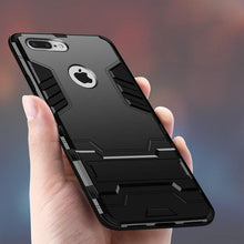 Load image into Gallery viewer, Luxury Black Cool Armor Case For iPhone 8 7 6 6S Plus 5 5s Shockproof Case For iPhone X XS MAX XR Stand Cover Case  Heavy Duty Shockproof Armor Dual Layer Protection Back Case Cover
