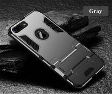 Load image into Gallery viewer, Luxury Black Cool Armor Case For iPhone 8 7 6 6S Plus 5 5s Shockproof Case For iPhone X XS MAX XR Stand Cover Case  Heavy Duty Shockproof Armor Dual Layer Protection Back Case Cover
