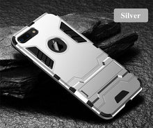 Load image into Gallery viewer, Luxury Black Cool Armor Case For iPhone 8 7 6 6S Plus 5 5s Shockproof Case For iPhone X XS MAX XR Stand Cover Case  Heavy Duty Shockproof Armor Dual Layer Protection Back Case Cover
