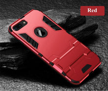 Load image into Gallery viewer, Luxury Black Cool Armor Case For iPhone 8 7 6 6S Plus 5 5s Shockproof Case For iPhone X XS MAX XR Stand Cover Case  Heavy Duty Shockproof Armor Dual Layer Protection Back Case Cover
