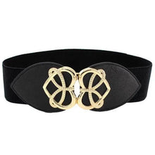 Load image into Gallery viewer, Luxury Black Elastic Women Belt Unique Belt Stretch Waistband Stylish Women Vintage Waist Belts
