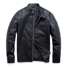 Load image into Gallery viewer, Luxury Black Men Faux Leather Jacket Elegant Motorcycle Men's Jackets Black Warm Business Male PU Leather Coats Men's Leathers Motorcycle Slim Fit Jacket
