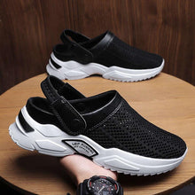 Load image into Gallery viewer, Luxury Black Mens Shoes Flip Flops Platform Slipper Sandals Men Shoe Summer Tennis Fitness Gym Garden Clog Shoes Sandals Summer Indoor Outdoor Walking Slipper

