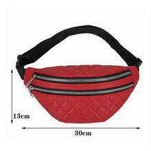 Load image into Gallery viewer, Luxury Black  PU Leather Fashion Women Waist Bag Waterproof Fanny Pack Beautiful Design Fanny Pack Cool Travel Waist Bag
