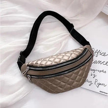 Load image into Gallery viewer, Luxury Black  PU Leather Fashion Women Waist Bag Waterproof Fanny Pack Beautiful Design Fanny Pack Cool Travel Waist Bag
