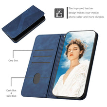 Load image into Gallery viewer, Luxury Blue Flip Wallet Case For iPhone 14 13 12 Mini Plus 11 Pro Magnetic Cards Phone Cover Magnetic PU Leather Phone Case Classic S-shaped Simple Flip Wallet Cover
