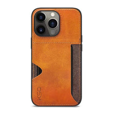 Load image into Gallery viewer, Luxury Brown Leather With Card Holder Phone Case For iPhone 11 12 Pro Max Soft Silicone Back Cover For iPhone 13 14 Pro Genuine Leather Case for iPhone
