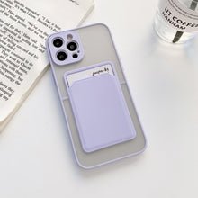 Load image into Gallery viewer, Luxury Card Holder Wallet Case For iPhone 11 Pro Max 12 Mini X XR 7 8 Plus XS Max Hard Solid Color Clear Protection Cover  Soft Silicone Shockproof Back Cover
