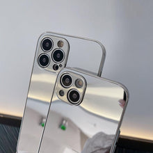 Load image into Gallery viewer, Luxury Clear Back Mirror Shock-Absorption Anti-Scratch Bright Reflection Protective Case Cover Silver Golden Mirror Shockproof Case for iPhone 14 13 12 Pro Max 11 X XR XS 8Plus iphone Hard Back Cover
