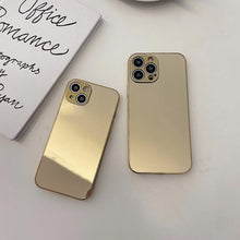 Load image into Gallery viewer, Luxury Clear Back Mirror Shock-Absorption Anti-Scratch Bright Reflection Protective Case Cover Silver Golden Mirror Shockproof Case for iPhone 14 13 12 Pro Max 11 X XR XS 8Plus iphone Hard Back Cover
