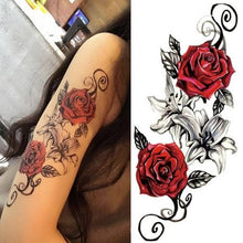 Load image into Gallery viewer, Luxury Colorful And Black Womens Tattoo Temporary Flower Waterproof Elegant Modern Tattoo For Shoulder
