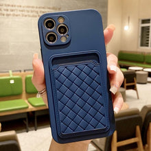 Load image into Gallery viewer, Luxury Colorful Card Holder Wallet Case For iPhone 14 13 11 12 Pro Max Mini 14 Plus Soft Silicone Purse Cover  Silicone Case with Card Holder Compatible with iPhone
