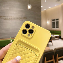 Load image into Gallery viewer, Luxury Colorful Card Holder Wallet Case For iPhone 14 13 11 12 Pro Max Mini 14 Plus Soft Silicone Purse Cover  Silicone Case with Card Holder Compatible with iPhone
