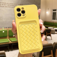 Load image into Gallery viewer, Luxury Colorful Card Holder Wallet Case For iPhone 14 13 11 12 Pro Max Mini 14 Plus Soft Silicone Purse Cover  Silicone Case with Card Holder Compatible with iPhone
