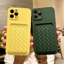 Load image into Gallery viewer, Luxury Colorful Card Holder Wallet Case For iPhone 14 13 11 12 Pro Max Mini 14 Plus Soft Silicone Purse Cover  Silicone Case with Card Holder Compatible with iPhone
