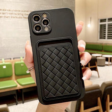 Load image into Gallery viewer, Luxury Colorful Card Holder Wallet Case For iPhone 14 13 11 12 Pro Max Mini 14 Plus Soft Silicone Purse Cover  Silicone Case with Card Holder Compatible with iPhone
