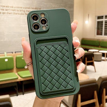 Load image into Gallery viewer, Luxury Colorful Card Holder Wallet Case For iPhone 14 13 11 12 Pro Max Mini 14 Plus Soft Silicone Purse Cover  Silicone Case with Card Holder Compatible with iPhone
