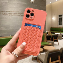 Load image into Gallery viewer, Luxury Colorful Card Holder Wallet Case For iPhone 14 13 11 12 Pro Max Mini 14 Plus Soft Silicone Purse Cover  Silicone Case with Card Holder Compatible with iPhone
