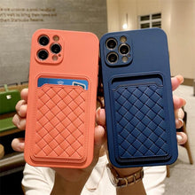 Load image into Gallery viewer, Luxury Colorful Card Holder Wallet Case For iPhone 14 13 11 12 Pro Max Mini 14 Plus Soft Silicone Purse Cover  Silicone Case with Card Holder Compatible with iPhone
