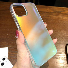 Load image into Gallery viewer, Luxury Colorful Phone Case for iPhone 14 13 Pro Max 12 11 XS X XR 7 Plus 12 13 Mini Shockproof Clear Protective Case Shock-Absorbing Bright Cover Shiny Finish Back Cover
