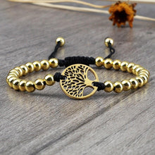 Load image into Gallery viewer, Luxury Copper Beads Pendant Beaded Bracelet Adjustable Life Tree Word Heart Shape Alloy Charm Bangles Couple Wrist Gold Bracelets For Women Bracelet Set Stretch Stackable Bracelets

