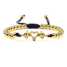 Load image into Gallery viewer, Luxury Copper Beads Pendant Beaded Bracelet Adjustable Life Tree Word Heart Shape Alloy Charm Bangles Couple Wrist Gold Bracelets For Women Bracelet Set Stretch Stackable Bracelets
