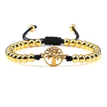 Load image into Gallery viewer, Luxury Copper Beads Pendant Beaded Bracelet Adjustable Life Tree Word Heart Shape Alloy Charm Bangles Couple Wrist Gold Bracelets For Women Bracelet Set Stretch Stackable Bracelets
