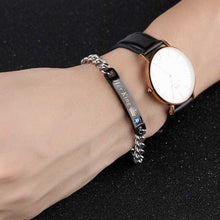 Load image into Gallery viewer, Luxury Couple Titanium Steel Alloy King Queen Bracelet Alloy Pendant Lover Letter Bracelet Attraction Distance Relationship Couples Bracelet For Men Women Bracelets Matching Link Chain Elegant Bracelets
