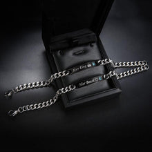 Load image into Gallery viewer, Luxury Couple Titanium Steel Alloy King Queen Bracelet Alloy Pendant Lover Letter Bracelet Attraction Distance Relationship Couples Bracelet For Men Women Bracelets Matching Link Chain Elegant Bracelets
