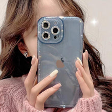 Load image into Gallery viewer, Luxury Crystal Diamond Bumper Clear Case for iPhone 13 12 11 Pro Max X XR XS 8Plus Soft Transparent Shiny Design Shockproof Bumper Soft Case Slim Cute Transparent Silicone Cover
