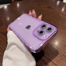 Load image into Gallery viewer, Luxury Crystal Diamond Bumper Clear Case for iPhone 13 12 11 Pro Max X XR XS 8Plus Soft Transparent Shiny Design Shockproof Bumper Soft Case Slim Cute Transparent Silicone Cover
