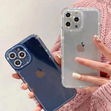 Load image into Gallery viewer, Luxury Crystal Diamond Bumper Clear Case for iPhone 13 12 11 Pro Max X XR XS 8Plus Soft Transparent Shiny Design Shockproof Bumper Soft Case Slim Cute Transparent Silicone Cover
