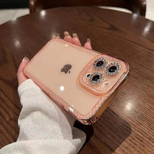 Load image into Gallery viewer, Luxury Crystal Diamond Bumper Clear Case for iPhone 13 12 11 Pro Max X XR XS 8Plus Soft Transparent Shiny Design Shockproof Bumper Soft Case Slim Cute Transparent Silicone Cover
