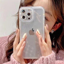 Load image into Gallery viewer, Luxury Crystal Diamond Bumper Clear Case for iPhone 13 12 11 Pro Max X XR XS 8Plus Soft Transparent Shiny Design Shockproof Bumper Soft Case Slim Cute Transparent Silicone Cover
