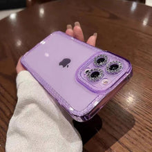 Load image into Gallery viewer, Luxury Crystal Diamond Bumper Clear Case for iPhone 13 12 11 Pro Max X XR XS 8Plus Soft Transparent Shiny Design Shockproof Bumper Soft Case Slim Cute Transparent Silicone Cover
