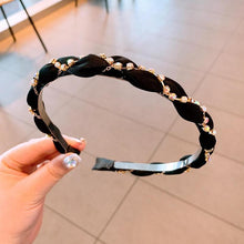 Load image into Gallery viewer, Luxury Crystal Rhinestone Cross Hair Bands For Girls Women Chiffon Stylish Headwear Korean Hair Bands Hoop New Fashion Gorgeous Hair Accessories For Women
