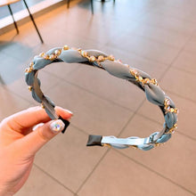 Load image into Gallery viewer, Luxury Crystal Rhinestone Cross Hair Bands For Girls Women Chiffon Stylish Headwear Korean Hair Bands Hoop New Fashion Gorgeous Hair Accessories For Women
