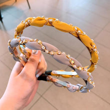 Load image into Gallery viewer, Luxury Crystal Rhinestone Cross Hair Bands For Girls Women Chiffon Stylish Headwear Korean Hair Bands Hoop New Fashion Gorgeous Hair Accessories For Women
