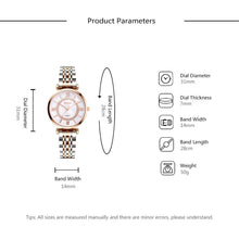 Load image into Gallery viewer, Luxury Crystal Women Bracelet Watches Fashion Diamond Quartz Watch Steel Wristwatch Stainless Steel Metal Women's Wrist Watch Two Tone Fashion Elegant Diamond Analog Quartz Watch Gift For Woman
