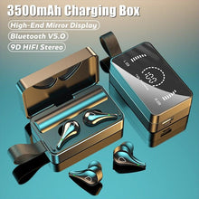 Load image into Gallery viewer, Luxury Earphone Bluetooth Compatible Headphones With Mic 3500mAh Mirror Charging Box Wireless Headphones Noise Cancelling HiFi Earbud Gaming Headsets Bluetooth MP3 Music Playes Sports Wireless Waterproof Touch Control Headphones

